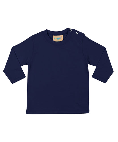 Tryck din logga på T-shirts från Larkwood - Anpassa Långärmad t-shirt i färgen Marinblå för företag, föreningar och privatpersoner