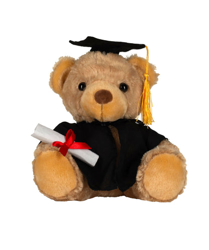 Tryck din logga på Mjukdjur från Mumbles - Anpassa Graduationsbjörn i färgen Mellanbrun L för företag, föreningar och privatpersoner
