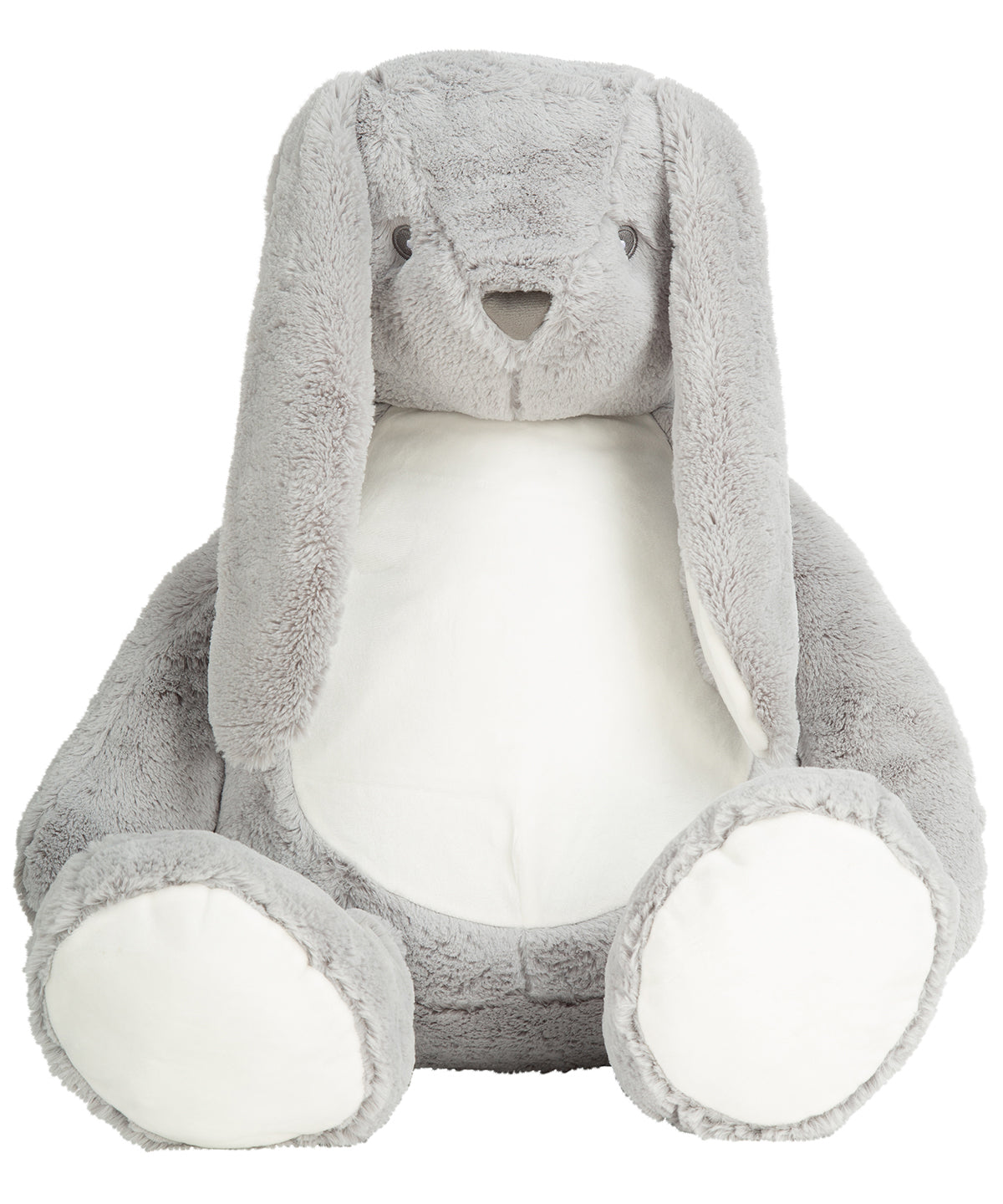Tryck din logga på Mjukdjur från Mumbles - Anpassa Jättelik zippie-kanin i färgen Ljusgrå XL för företag, föreningar och privatpersoner