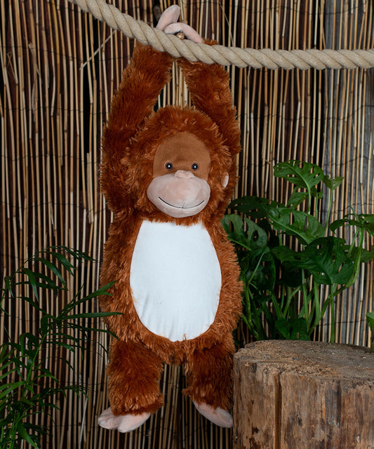 Tryck din logga på Mjukdjur från Mumbles - Anpassa Zippie orangutang i färgen för företag, föreningar och privatpersoner