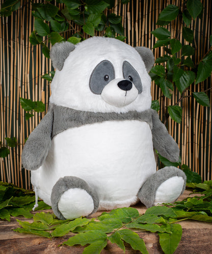 Tryck din logga på Mjukdjur från Mumbles - Anpassa Zippie panda i färgen för företag, föreningar och privatpersoner