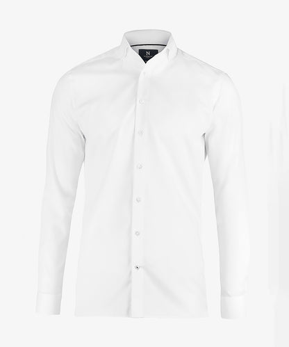 Tryck din logga på Skjortor från Nimbus - Anpassa Portland slim fit super strykfri businessskjorta i färgen Vit för företag, föreningar och privatpersoner