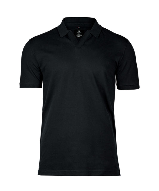 Tryck din logga på Piké från Nimbus - Anpassa Harvard V-neck Stretch Deluxe Polo i färgen Svart för företag, föreningar och privatpersoner