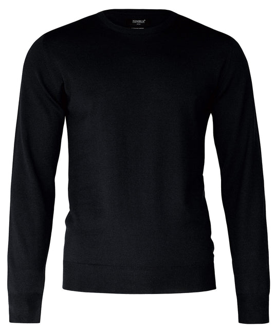 Tryck din logga på Stickade tröjor från Nimbus - Anpassa Beaufort extra fin Cashwool merino stickning i färgen Svart för företag, föreningar och privatpersoner