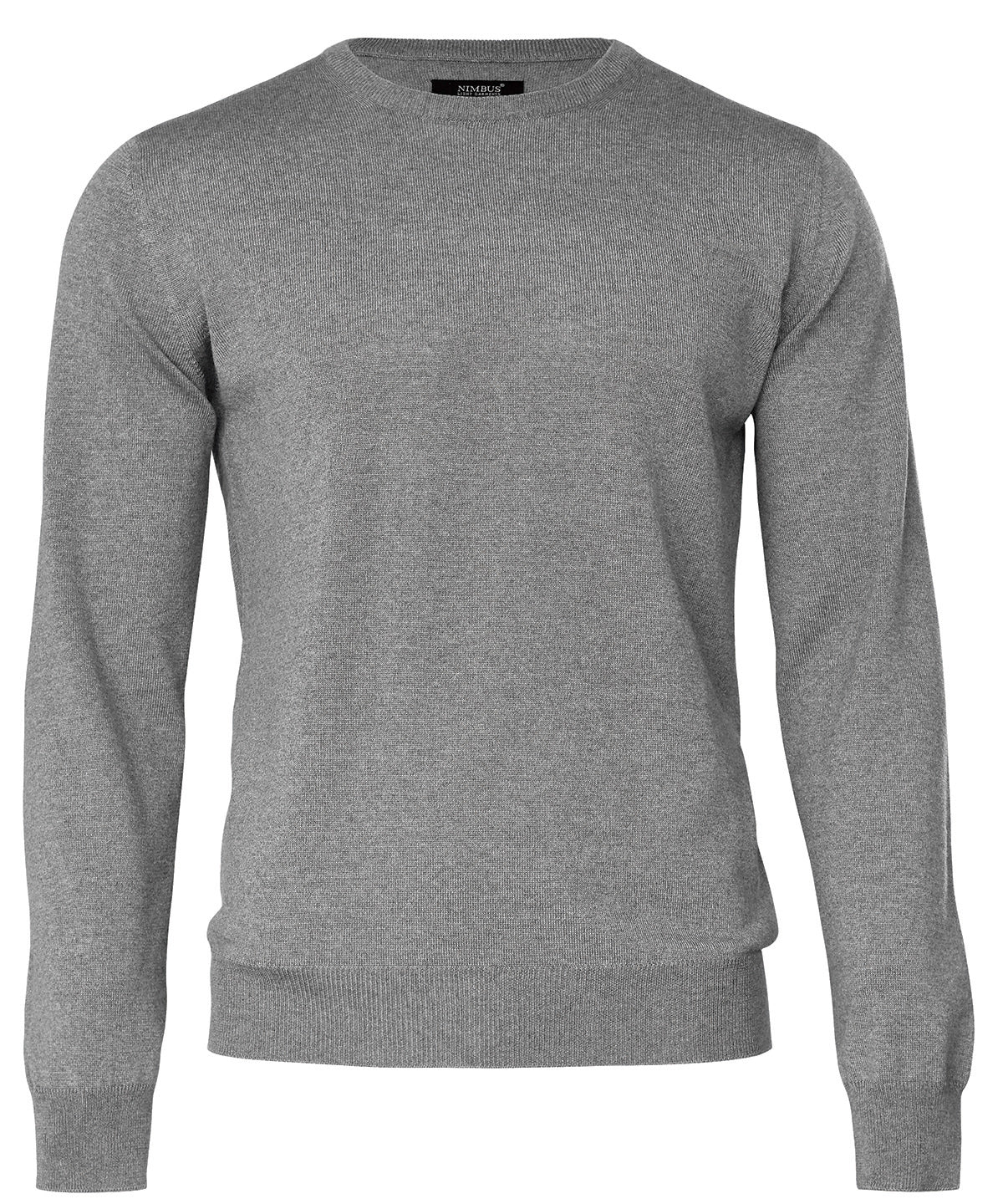 Tryck din logga på Stickade tröjor från Nimbus - Anpassa Beaufort extra fin Cashwool merino stickning i färgen Mellangrå för företag, föreningar och privatpersoner