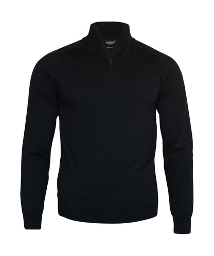 Tryck din logga på Stickade tröjor från Nimbus - Anpassa Brighton 1/4-zip i färgen Svart för företag, föreningar och privatpersoner