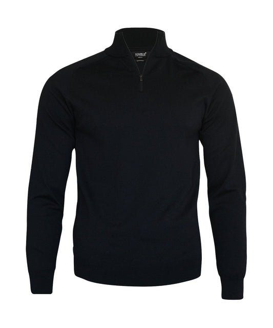 Tryck din logga på Stickade tröjor från Nimbus - Anpassa Brighton 1/4-zip i färgen Svart för företag, föreningar och privatpersoner