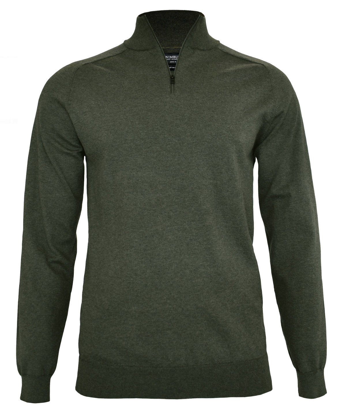 Tryck din logga på Stickade tröjor från Nimbus - Anpassa Brighton 1/4-zip i färgen Oliv för företag, föreningar och privatpersoner