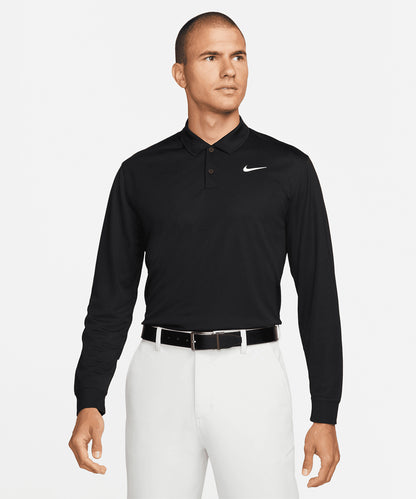 Tryck din logga på Piké från Nike - Anpassa Nike Dri-FIT Victory solid Piké med lång ärm i färgen för företag, föreningar och privatpersoner