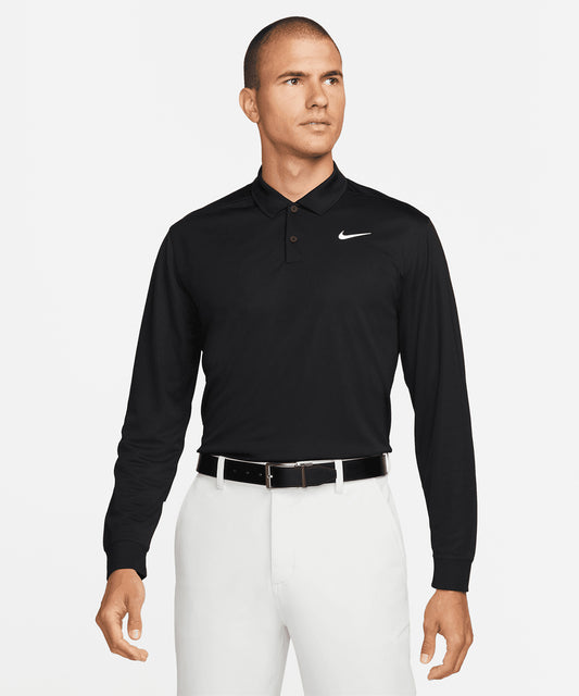Tryck din logga på Piké från Nike - Anpassa Nike Dri-FIT Victory solid Piké med lång ärm i färgen för företag, föreningar och privatpersoner