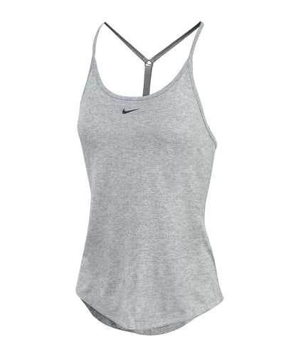 Tryck din logga på Linnen från Nike - Anpassa Dam Nike One Dri-FIT Elastika tank med standardpassform i färgen Mellangrå XXS för företag, föreningar och privatpersoner