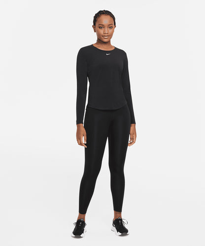 Tryck din logga på T-shirts från Nike - Anpassa Dam Nike One Luxe Dri-FIT långärmad topp med standardpassform i färgen för företag, föreningar och privatpersoner