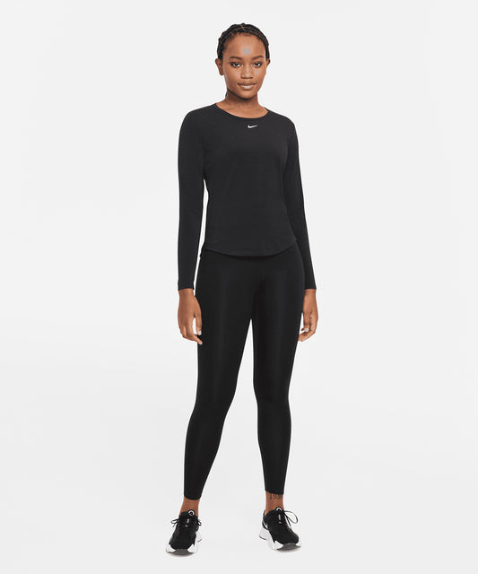 Tryck din logga på T-shirts från Nike - Anpassa Dam Nike One Luxe Dri-FIT långärmad topp med standardpassform i färgen för företag, föreningar och privatpersoner
