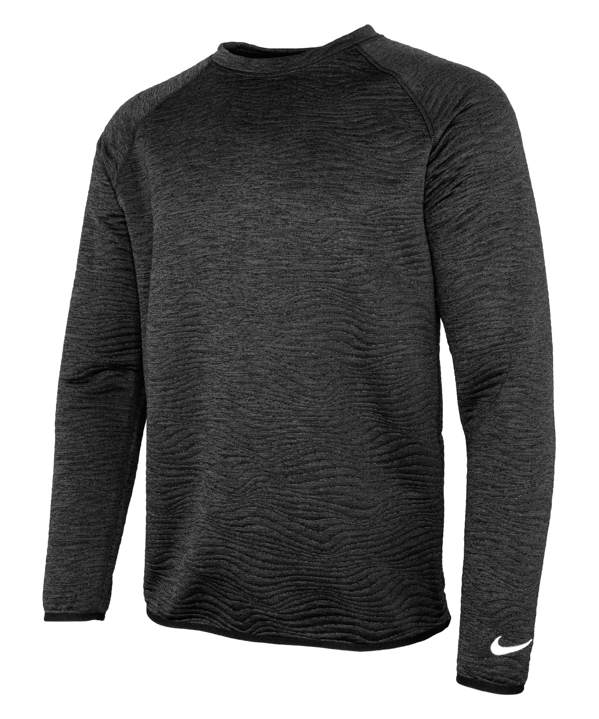 Tryck din logga på Sportjackor från Nike - Anpassa Nike Dri-FIT Tour crew quiltad topp i färgen Svart för företag, föreningar och privatpersoner
