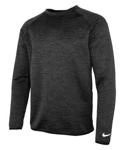 Tryck din logga på Sportjackor från Nike - Anpassa Nike Dri-FIT Tour crew quiltad topp i färgen Svart för företag, föreningar och privatpersoner