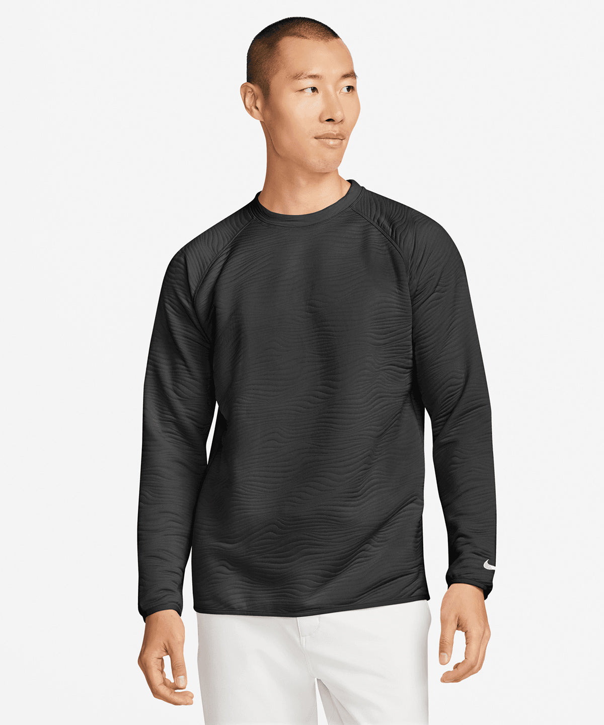 Tryck din logga på Sportjackor från Nike - Anpassa Nike Dri-FIT Tour crew quiltad topp i färgen för företag, föreningar och privatpersoner