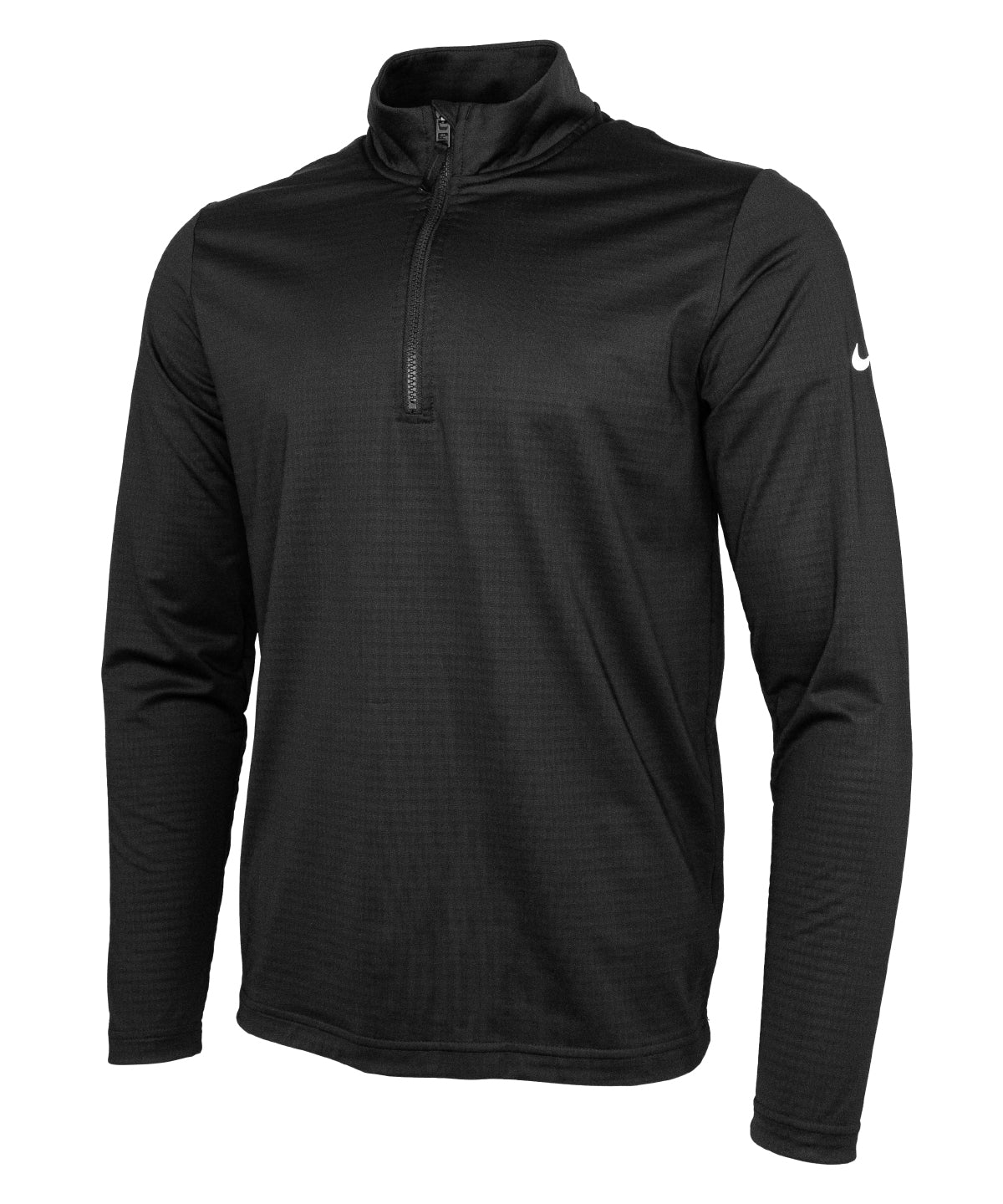 Tryck din logga på Sportjackor från Nike - Anpassa Nike Dri-FIT Victory tröja med halv dragkedja i färgen Svart för företag, föreningar och privatpersoner