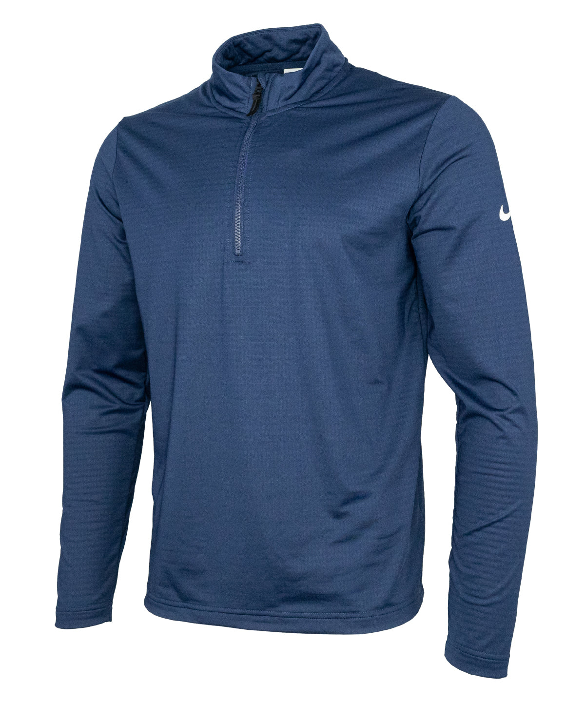 Tryck din logga på Sportjackor från Nike - Anpassa Nike Dri-FIT Victory tröja med halv dragkedja i färgen Marinblå för företag, föreningar och privatpersoner