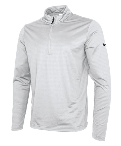 Tryck din logga på Sportjackor från Nike - Anpassa Nike Dri-FIT Victory tröja med halv dragkedja i färgen Mellangrå för företag, föreningar och privatpersoner