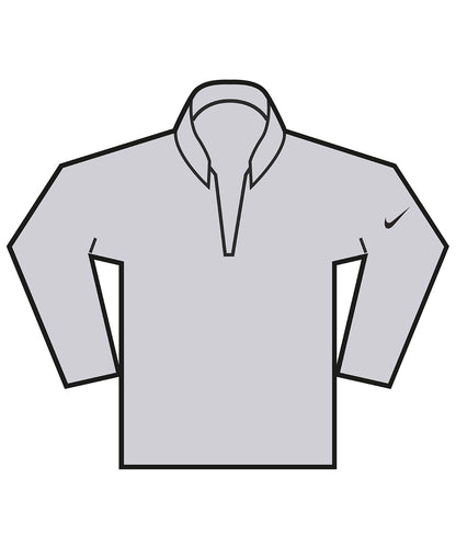 Tryck din logga på Sportjackor från Nike - Anpassa Nike Dri-FIT Victory Therma Flex tröja med halv dragkedja i färgen Mellangrå för företag, föreningar och privatpersoner