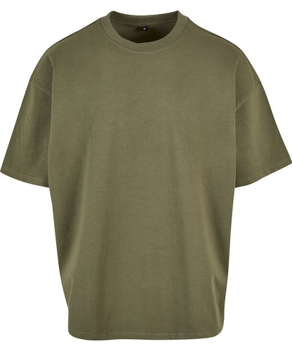 Tryck din logga på T-shirts från New Morning Studios - Anpassa Heavy Jersey Oversized Tee – Herr i färgen Oliv för företag, föreningar och privatpersoner
