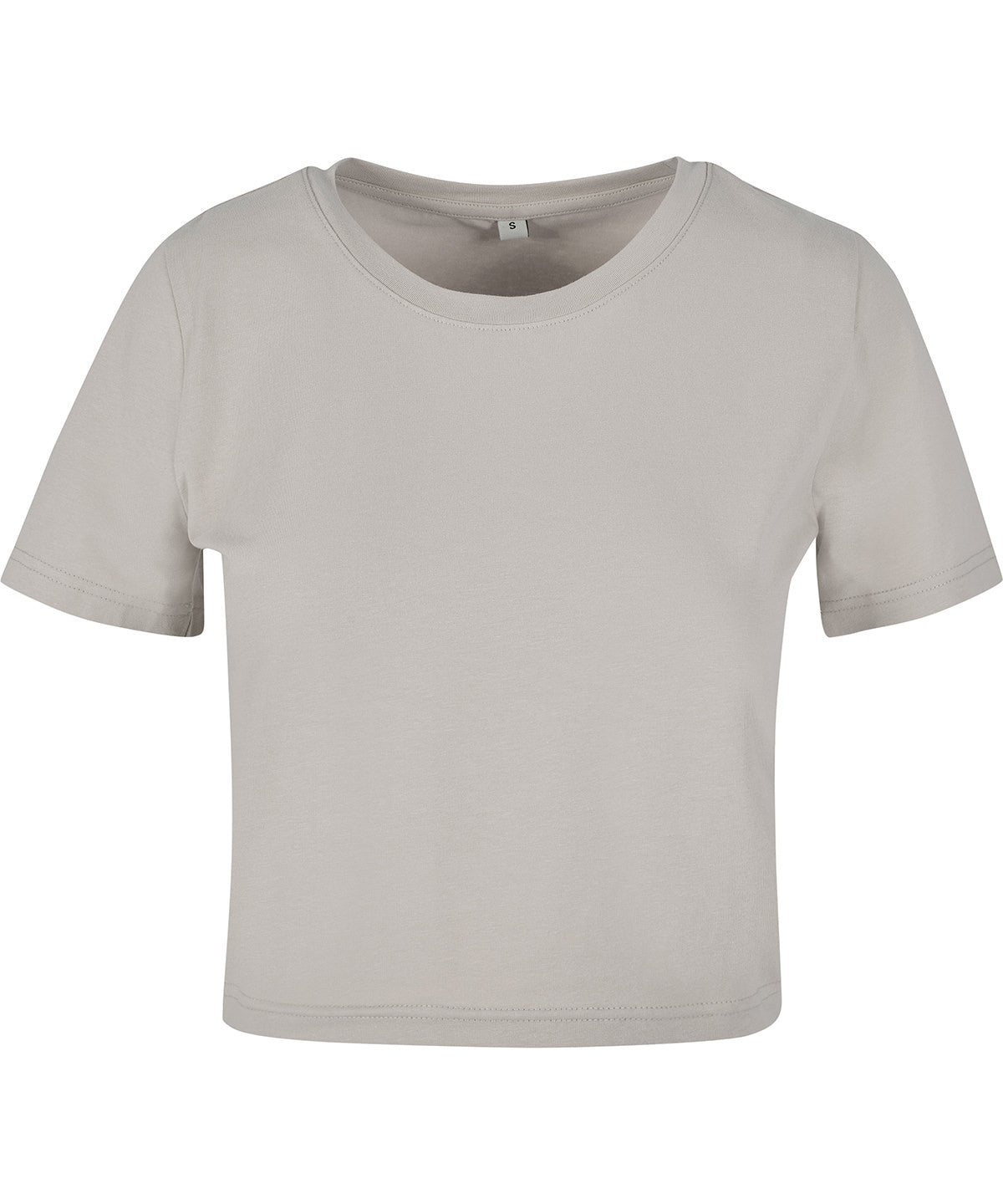 Tryck din logga på T-shirts från New Morning Studios - Anpassa Dam Cropped Tee i färgen Ljusgrå för företag, föreningar och privatpersoner