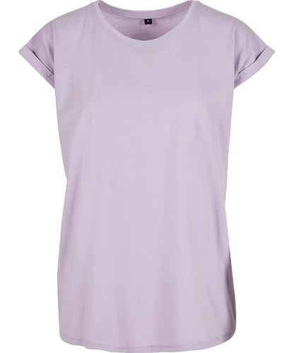 Tryck din logga på T-shirts från New Morning Studios - Anpassa Regular T-shirt med förlängda axlar - Dam i färgen Ljus lila för företag, föreningar och privatpersoner