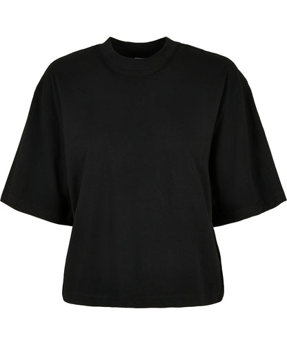 Tryck din logga på T-shirts från New Morning Studios - Anpassa Oversized T-shirt - Dam i färgen Svart för företag, föreningar och privatpersoner