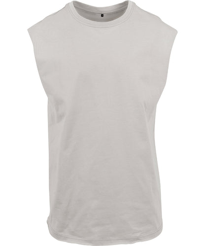 Tryck din logga på T-shirts från New Morning Studios - Anpassa Sleeveless Tee – Herr i färgen Ljusgrå för företag, föreningar och privatpersoner
