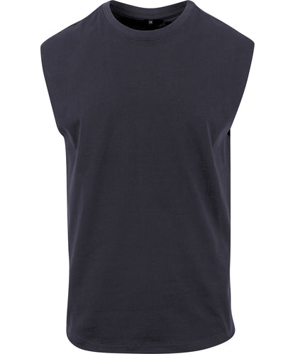 Tryck din logga på T-shirts från New Morning Studios - Anpassa Sleeveless Tee – Herr i färgen Marinblå för företag, föreningar och privatpersoner