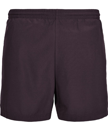 Tryck din logga på Shorts från New Morning Studios - Anpassa Bas badshorts i färgen Mörk lila för företag, föreningar och privatpersoner