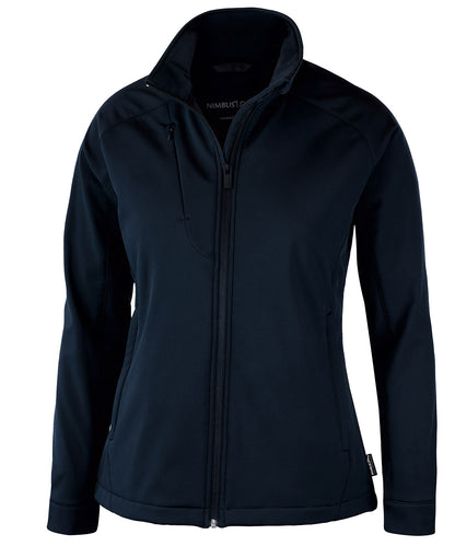 Tryck din logga på Softshelljackor från Nimbus - Anpassa Dam Livingston 4-vägs stretch softshell i färgen Marinblå för företag, föreningar och privatpersoner
