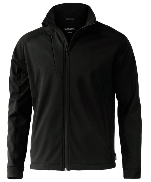 Tryck din logga på Softshelljackor från Nimbus - Anpassa Livingston 4-vägs stretch softshell i färgen Svart för företag, föreningar och privatpersoner
