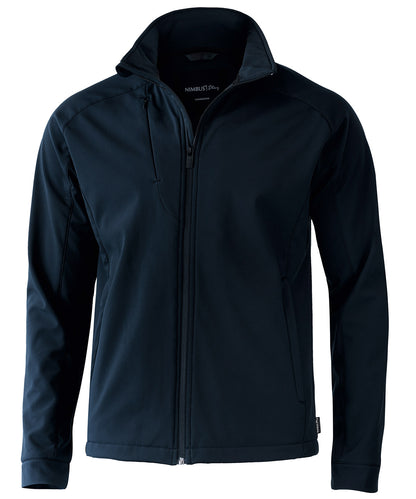 Tryck din logga på Softshelljackor från Nimbus - Anpassa Livingston 4-vägs stretch softshell i färgen Marinblå för företag, föreningar och privatpersoner