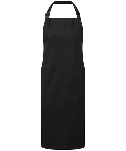 Tryck din logga på Förkläden från Premier - Anpassa Förkläde av återvunnen polyester och ekologisk bomull i färgen Svart One Size för företag, föreningar och privatpersoner
