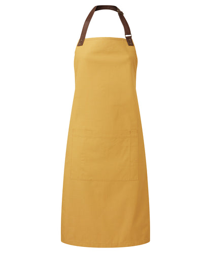 Tryck din logga på Förkläden från Premier - Anpassa Annex Oxford Bib Apron i färgen Senap One Size för företag, föreningar och privatpersoner
