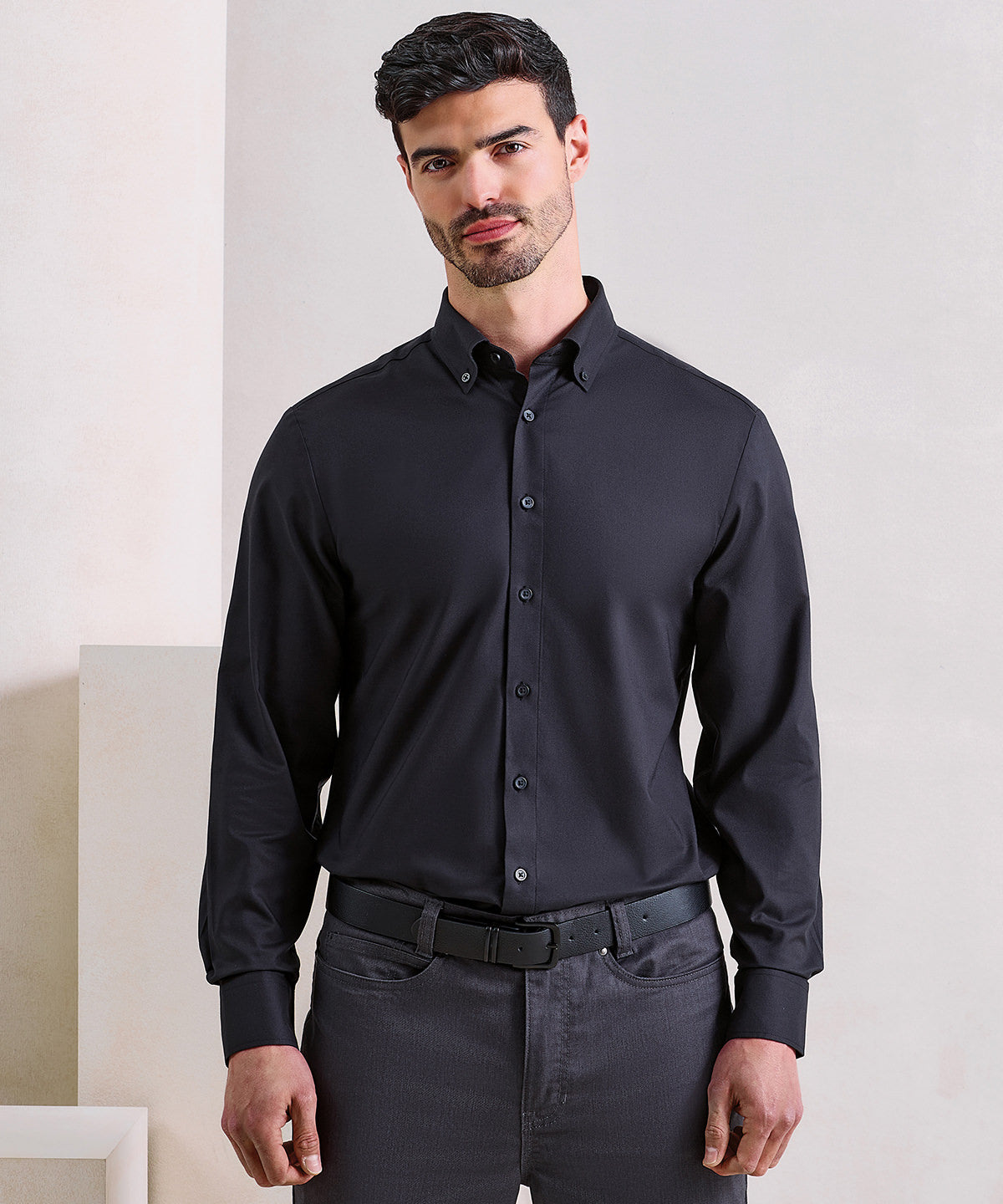 Tryck din logga på Skjortor från Premier - Anpassa Supreme Oxford långärmad skjorta i färgen för företag, föreningar och privatpersoner