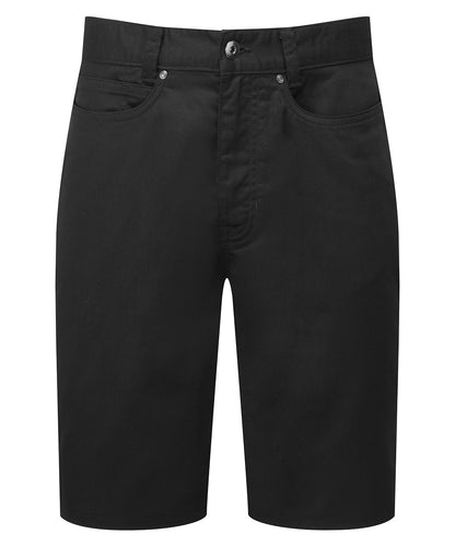 Tryck din logga på Shorts från Premier - Anpassa Performance chino shorts i färgen Svart för företag, föreningar och privatpersoner