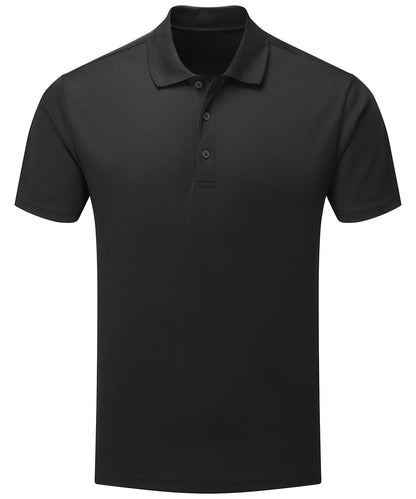 Tryck din logga på Piké från Premier - Anpassa Spun Dyed Recycled Polo - Herr i färgen Svart för företag, föreningar och privatpersoner