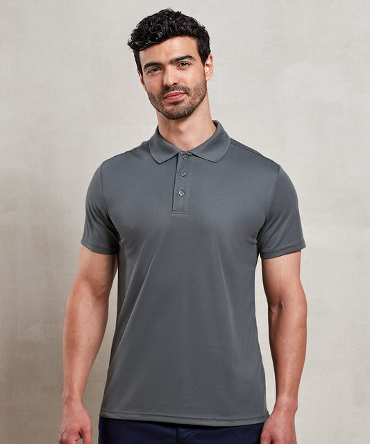 Tryck din logga på Piké från Premier - Anpassa Spun Dyed Recycled Polo - Herr i färgen för företag, föreningar och privatpersoner