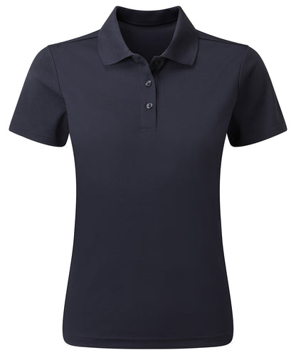 Tryck din logga på Piké från Premier - Anpassa Spun Dyed Recycled Polo - Dam i färgen Marinblå för företag, föreningar och privatpersoner