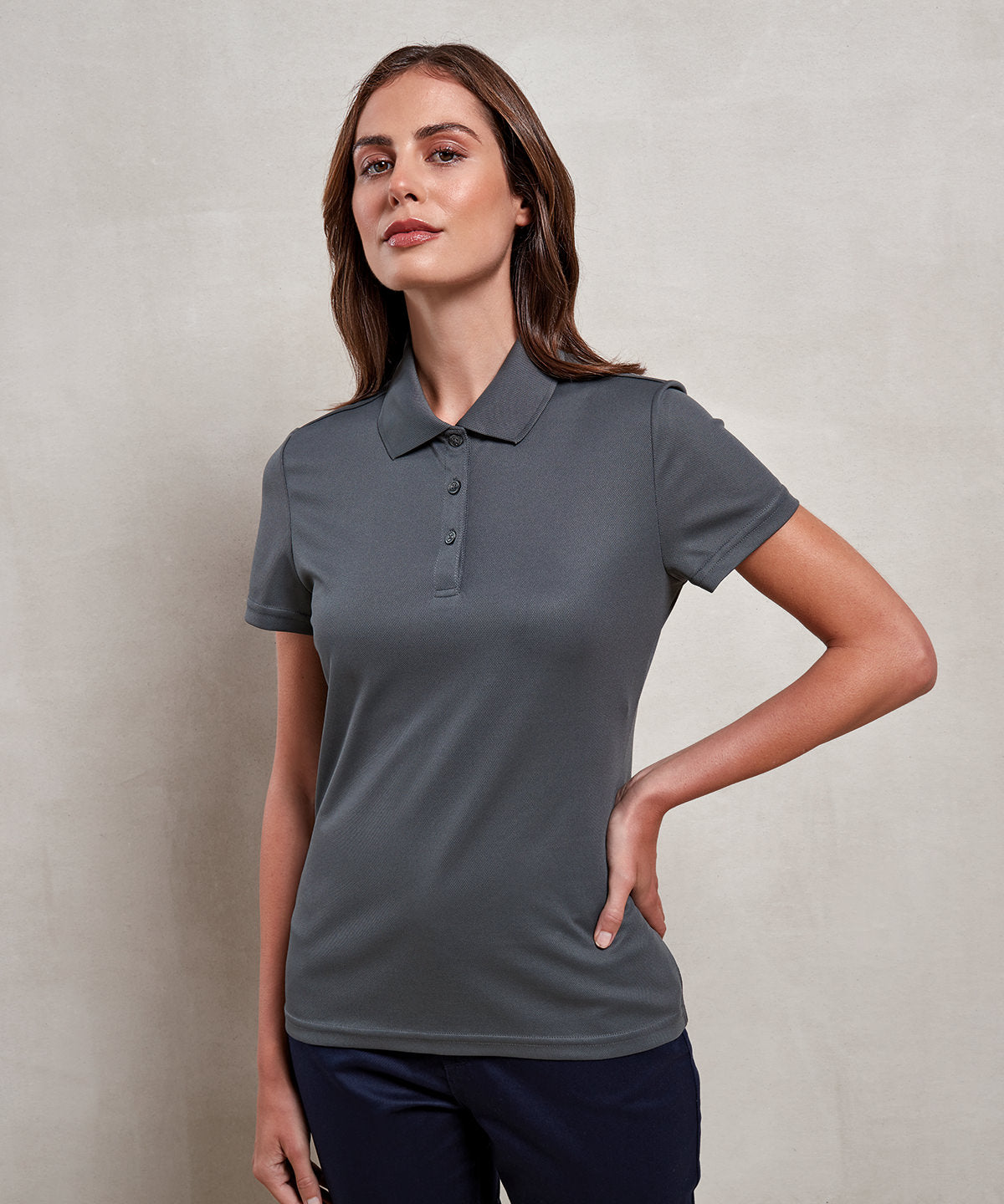 Tryck din logga på Piké från Premier - Anpassa Spun Dyed Recycled Polo - Dam i färgen för företag, föreningar och privatpersoner