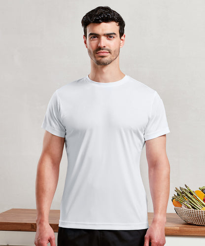 Tryck din logga på T-shirts från Premier - Anpassa Chef's Coolchecker T-shirt i färgen för företag, föreningar och privatpersoner