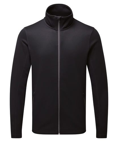 Tryck din logga på Sweatshirts från Premier - Anpassa Premier - Sweatshirt med Genomgående Dragkedja, Spun Dyed Sustainable i färgen Svart för företag, föreningar och privatpersoner
