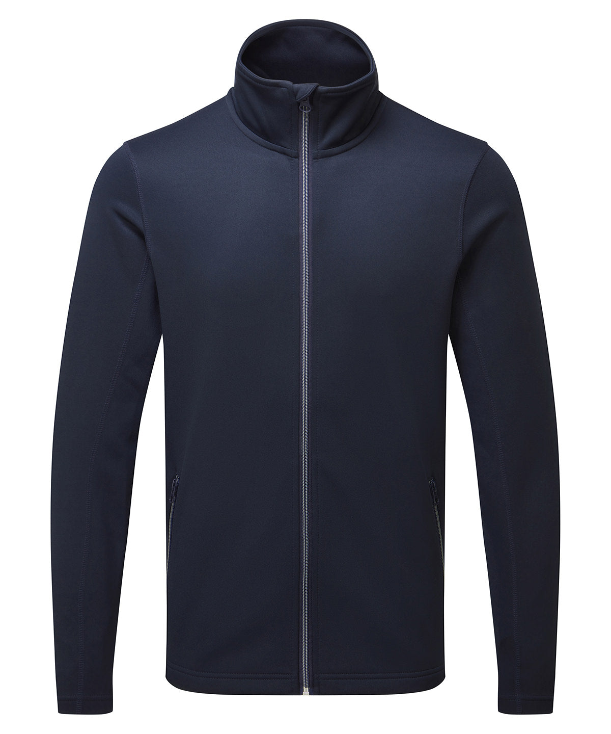Tryck din logga på Sweatshirts från Premier - Anpassa Premier - Sweatshirt med Genomgående Dragkedja, Spun Dyed Sustainable i färgen Marinblå för företag, föreningar och privatpersoner