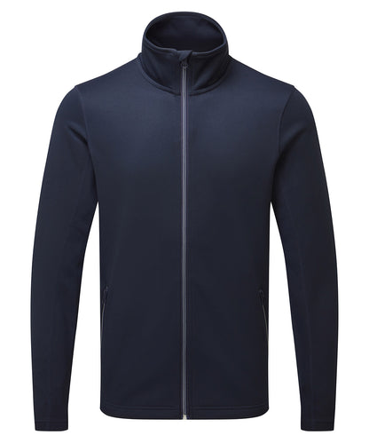 Tryck din logga på Sweatshirts från Premier - Anpassa Premier - Sweatshirt med Genomgående Dragkedja, Spun Dyed Sustainable i färgen Marinblå för företag, föreningar och privatpersoner