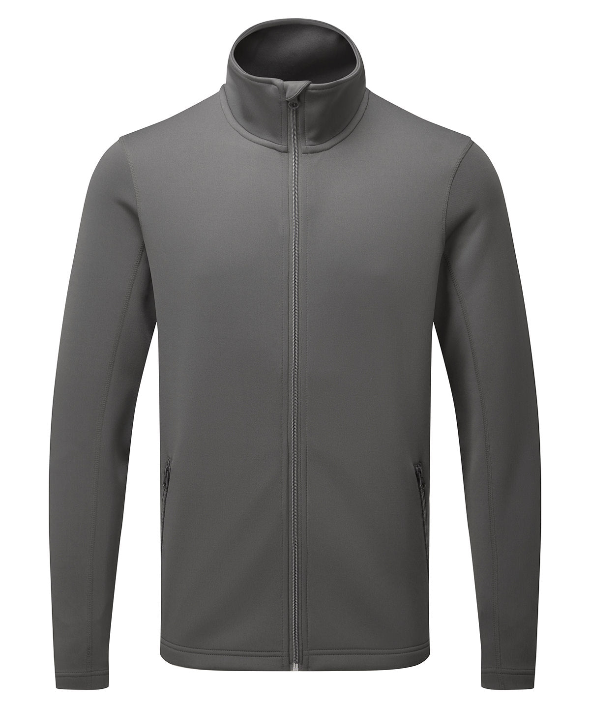 Tryck din logga på Sweatshirts från Premier - Anpassa Premier - Sweatshirt med Genomgående Dragkedja, Spun Dyed Sustainable i färgen Mellangrå för företag, föreningar och privatpersoner