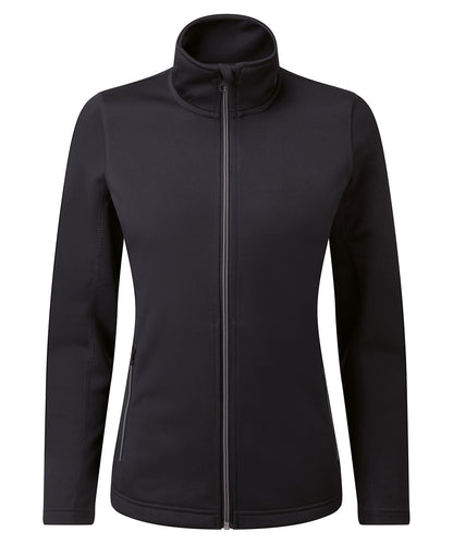 Tryck din logga på Sweatshirts från Premier - Anpassa Premier - Sweatshirt med Genomgående Dragkedja för Damer, Spun Dyed Sustainable i färgen Svart för företag, föreningar och privatpersoner