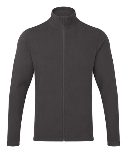 Tryck din logga på Fleece från Premier - Anpassa Recyclight mikrofleece med genomgående dragkedja i färgen Mörkgrå för företag, föreningar och privatpersoner