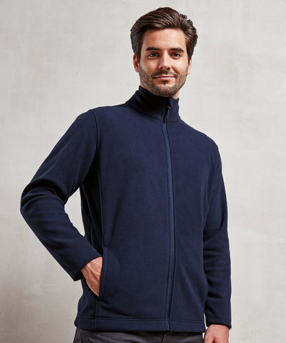 Tryck din logga på Fleece från Premier - Anpassa Recyclight mikrofleece med genomgående dragkedja i färgen för företag, föreningar och privatpersoner